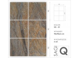 Formatted granite slab 90x90x2 cm